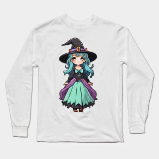 cute witch anime design Long Sleeve T-Shirt